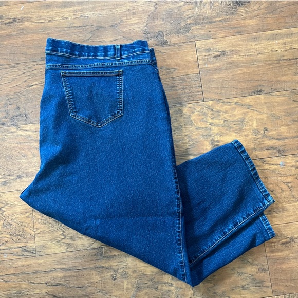 Plus size Wmns ralfaedo dark wash denim jeans tapered ankle stretchy Sz 30W - Picture 12 of 12